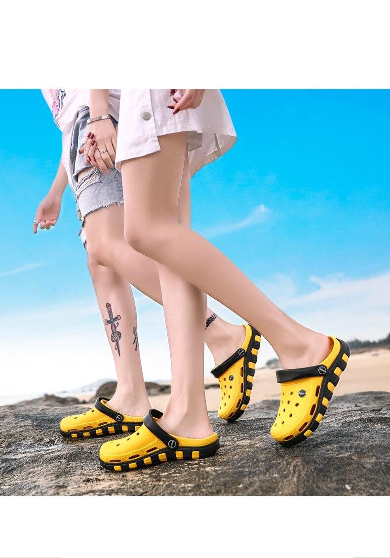 Men Sandals Autumn Hole Shoes Rubber Clogs Women Unisex Garden Shoes White Beach Flat Sandals Slippers Womens Mens Non Slip Clogs For Indoor And Outdoor Garden Clogs Shoes