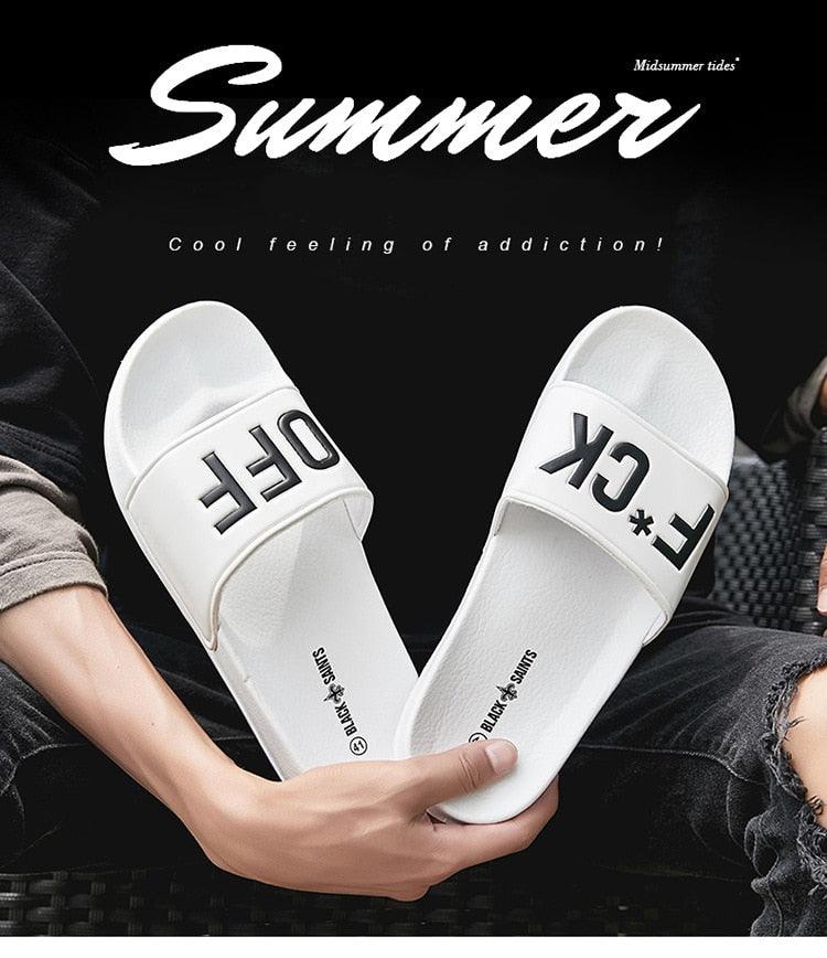 Men Slippers Unisex Bathroom Home Slides Male Couple Beach Sandals Fashion House Shoes Non-slip Flip Flops Mens Bathroom Pool Non-Slip Quick Drying Fashion Slippers