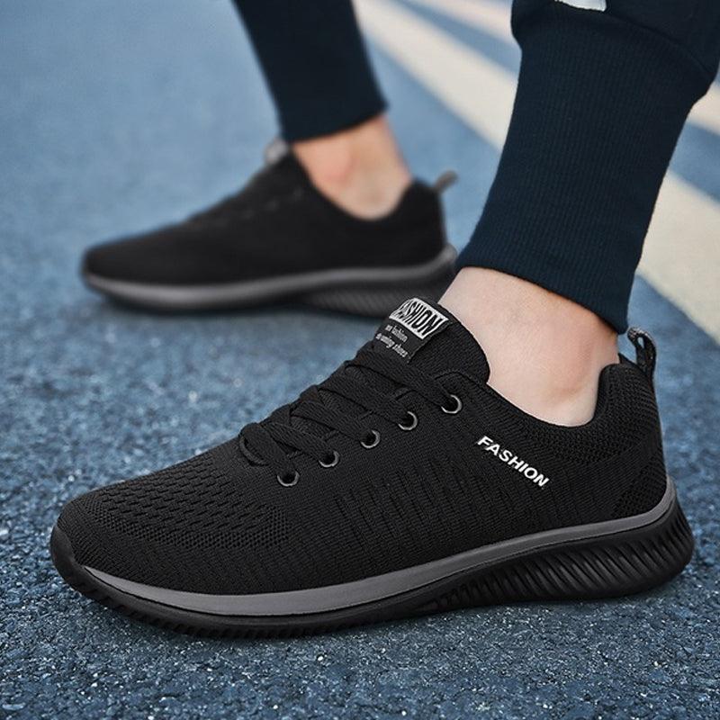 Men Sport Lightweight Running Sneakers Walking Casual Breathable Shoes Non-Slip Comfortable Black Fashion Men Casual Shoes Running Walking Sneakers