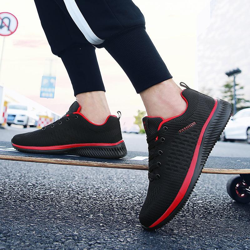 Men Sport Lightweight Running Sneakers Walking Casual Breathable Shoes Non-Slip Comfortable Black Fashion Men Casual Shoes Running Walking Sneakers