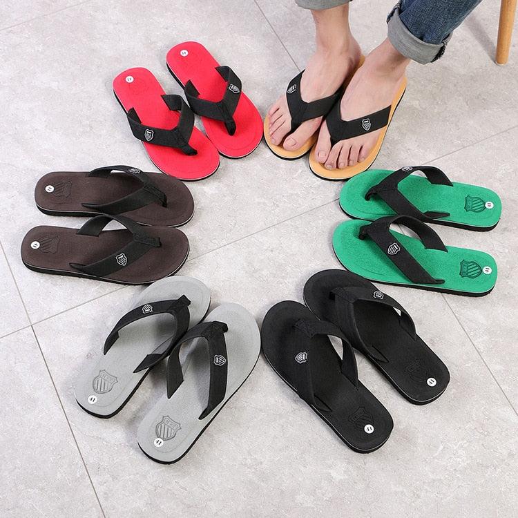 Men Summer Flip Flops Beach Sandals Anti-slip Casual Flat Shoes High Quality Slippers Flip Flops For Women Yoga Mat Comfortable Beach Thong Sandals With Arch Support