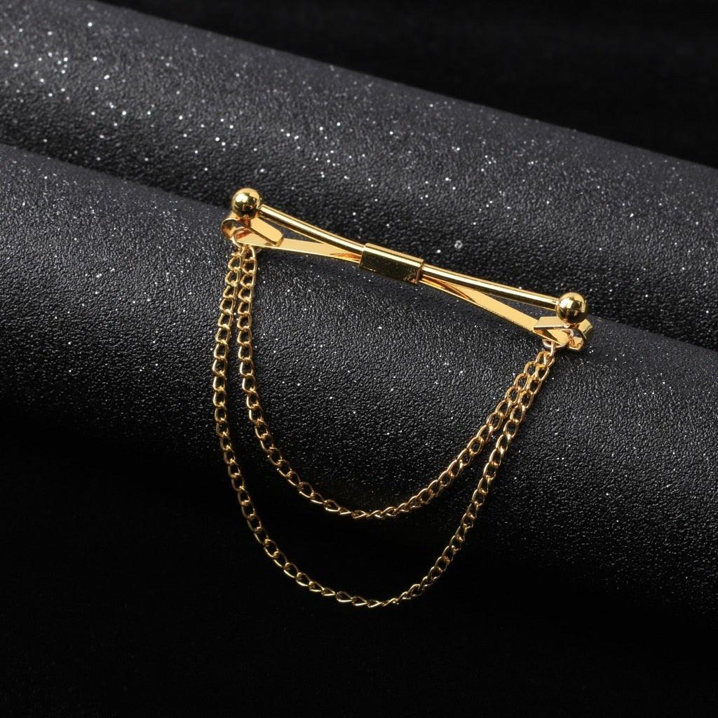 Men Unique Tassel Neck Tie Collar Pin Clip Ties Lapel Pins And Brooches Luxury Tie Collar Pin Shirt Clip Collar Lapel Brooch Women Accessories Gifts For Men Brooch Luxury Jewelry