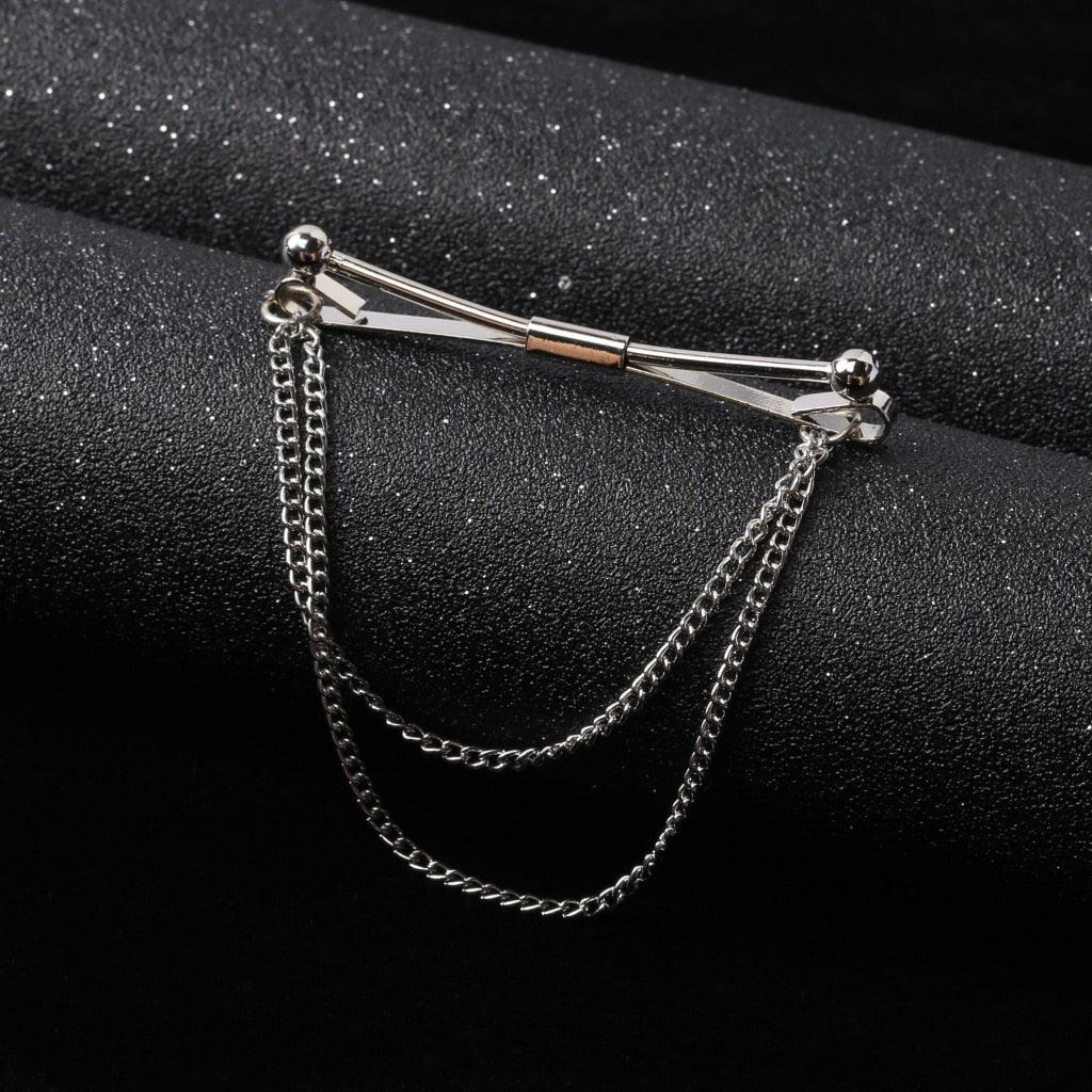 Men Unique Tassel Neck Tie Collar Pin Clip Ties Lapel Pins And Brooches Luxury Tie Collar Pin Shirt Clip Collar Lapel Brooch Women Accessories Gifts For Men Brooch Luxury Jewelry