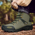 Men Waterproof Hiking Shoes Breathable Tactical Combat Boots New Outdoor Climbing Shoes Winter Snow Boots Warm Fur Lined Non Slip Leather Hiking Walking Shoes For Mens