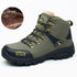 Men Waterproof Hiking Shoes Breathable Tactical Combat Boots New Outdoor Climbing Shoes Winter Snow Boots Warm Fur Lined Non Slip Leather Hiking Walking Shoes For Mens