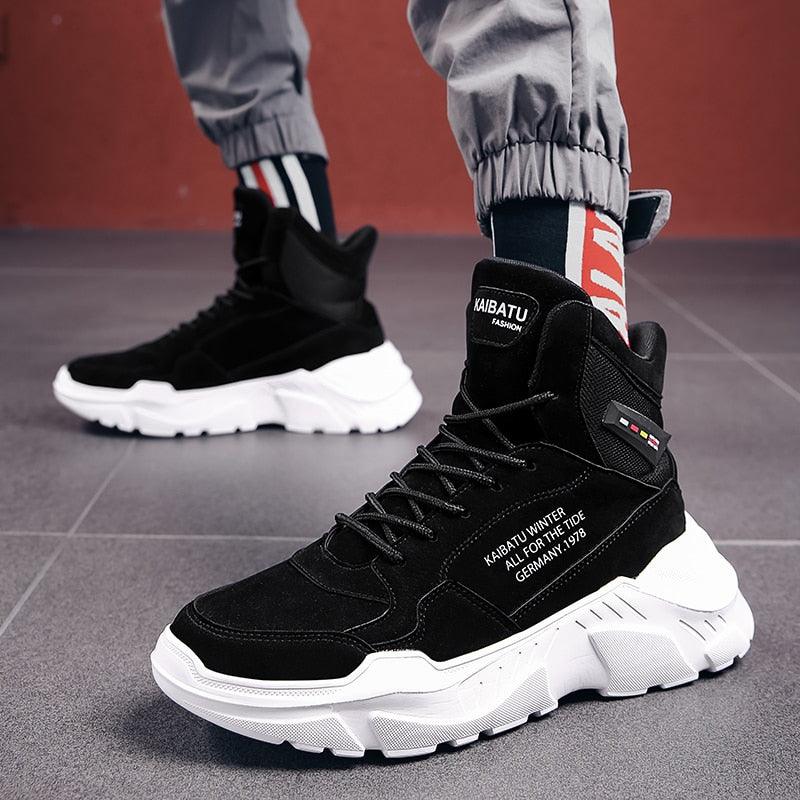 Men Winter Autumn Warm Modern High Tops Shoes Rubber Sole Running Sport Shoes High Quality Mesh Walking Jogging Non Slip Athletic Mens Sneakers