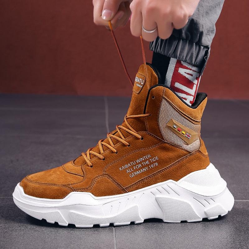 Men Winter Autumn Warm Modern High Tops Shoes Rubber Sole Running Sport Shoes High Quality Mesh Walking Jogging Non Slip Athletic Mens Sneakers