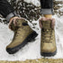 Men Winter Snow Boots Waterproof Leather Outdoor Hiqh Quality Boots Training Boots Non-Slip Warm Waterproof Mid Calf Shoes Outdoor Hiking Climbing Full Fur Lined Design