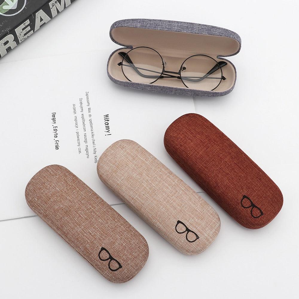 Men Women Leather Eye Glasses Case Fashion Unisex Hard Shell Protector Reading Eyewear Case Sunglasses Pouch Hard Shell Eyeglass Case For Reading Glasses Spectacles Small Sunglasses Pocket Size Cases