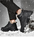 Mens Ankle Snow Boots Winter Fur Warm Leather Outdoor Walking Mountain Climbing Waterproof Snow Boots Outdoor Warm Non Slip Fur Lined Ankle Boots Leather Winter Shoes