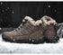 Mens Ankle Snow Boots Winter Fur Warm Leather Outdoor Walking Mountain Climbing Waterproof Snow Boots Outdoor Warm Non Slip Fur Lined Ankle Boots Leather Winter Shoes