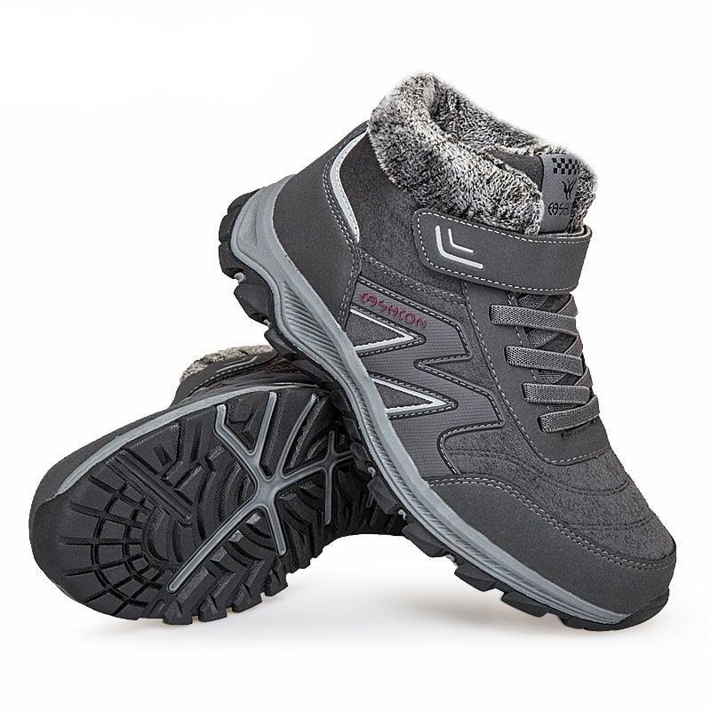 Mens Boots Winter Plush Warm Snow Boots Unisex Mens Womens Winter Work Casual Shoes High Top Rubber Ankle Boots Warm Snow Boot Winter Hiking Boots Lining Outdoor Anti Slip Snow Shoes