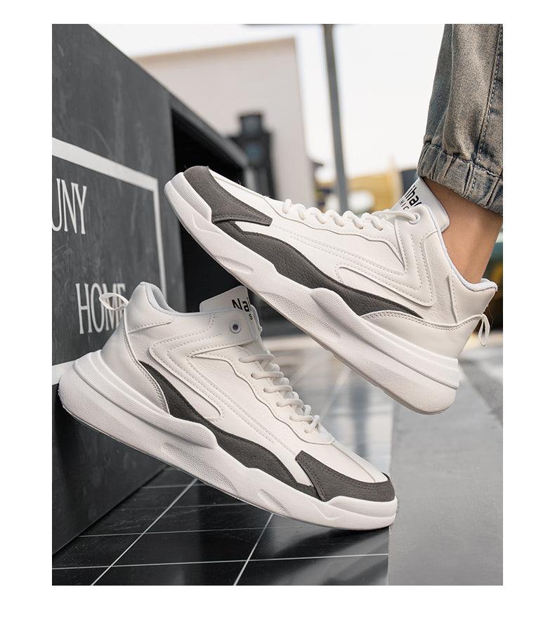 Mens Casual Shoes Leather Sneakers High Quality Comfortable Boots Outdoor Light Walking Footwear Mens Fashion Sneakers Breathable Comfort Walking Sport Mens Sneakers