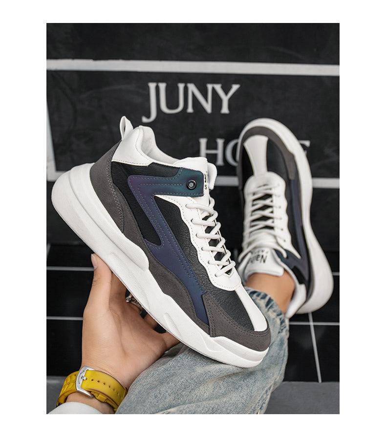 Mens Casual Shoes Leather Sneakers High Quality Comfortable Boots Outdoor Light Walking Footwear Mens Fashion Sneakers Breathable Comfort Walking Sport Mens Sneakers