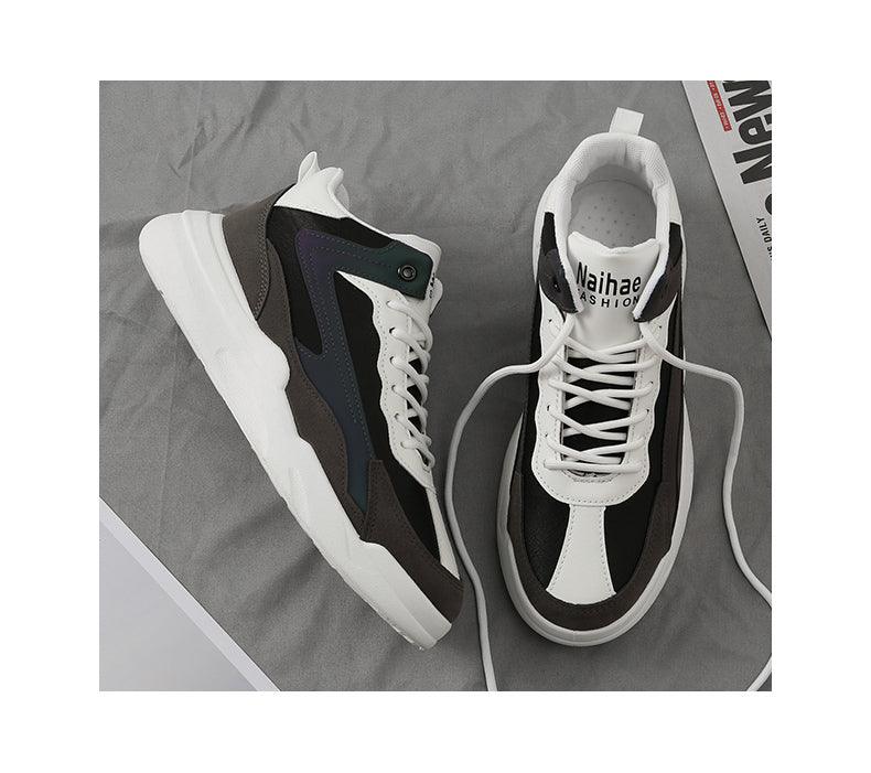 Mens Casual Shoes Leather Sneakers High Quality Comfortable Boots Outdoor Light Walking Footwear Mens Fashion Sneakers Breathable Comfort Walking Sport Mens Sneakers