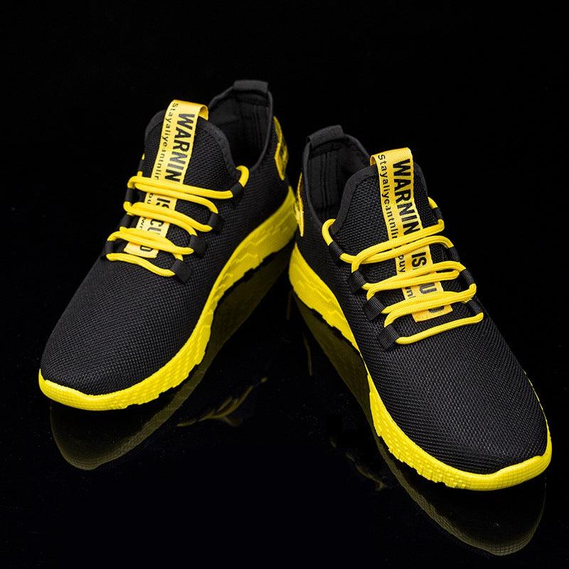 Mens Casual Shoes Sneakers Mens Breathable No-slip Air Mesh Lace Up Wear-Resistant Slip On Shoes Men's Tennis Walking Casual Shoes Black Sport Gym Breathable Sneakers