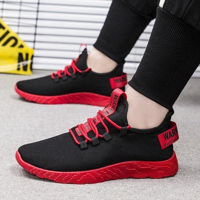 Mens Casual Shoes Sneakers Mens Breathable No-slip Air Mesh Lace Up Wear-Resistant Slip On Shoes Men's Tennis Walking Casual Shoes Black Sport Gym Breathable Sneakers