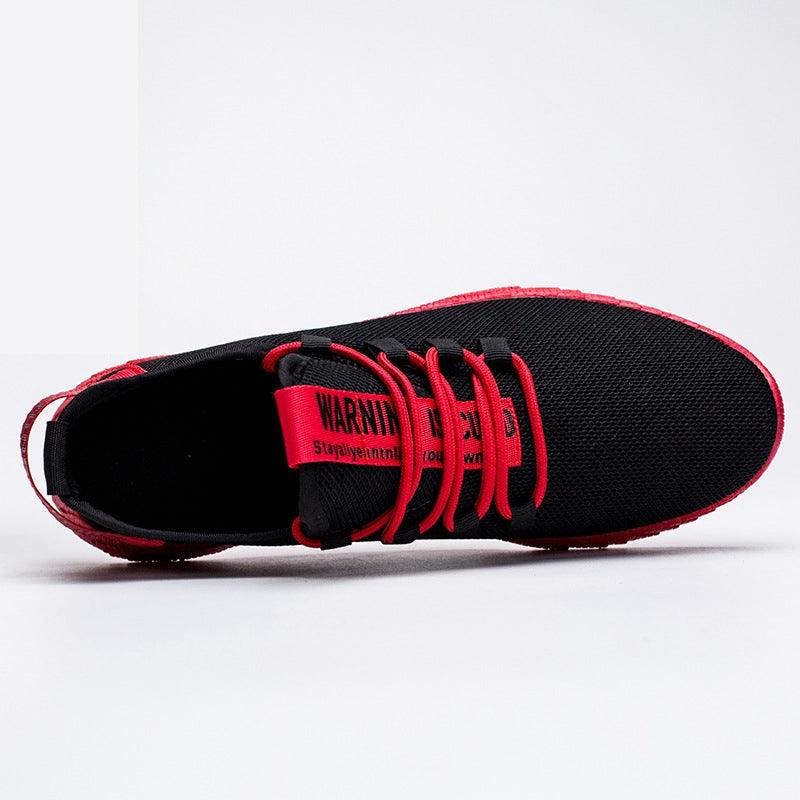 Mens Casual Shoes Sneakers Mens Breathable No-slip Air Mesh Lace Up Wear-Resistant Slip On Shoes Men's Tennis Walking Casual Shoes Black Sport Gym Breathable Sneakers