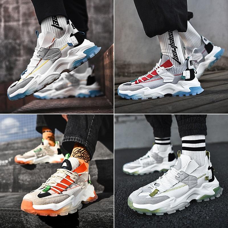 Mens Luxury Sneakers Casual Sports Trainer Race White Shoes Fashion Running Modern Sneakers Autumn Breathable Trendy Mens Walking Casual Sneakers