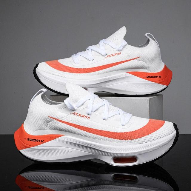 Mens Running Sneakers Luxury Mens Casual Shoes Trainer Race Off White Shoes Slip on Walking Casual Breathable Air Cushion Fashion Lightweight Sneakers