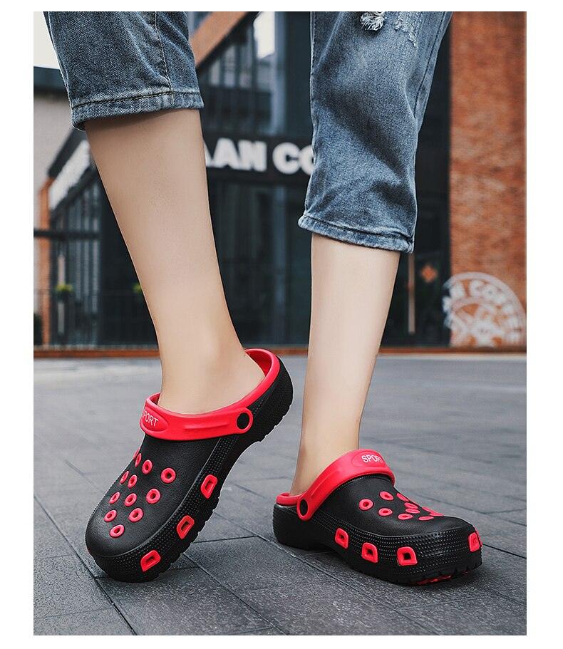 Mens Sandals Durable Daily Wear Dual-Use Summer Hole Shoes Clogs Classic Shoes Garden Clogs Sports Sandals Outdoor Indoor Mens Durable Slippers