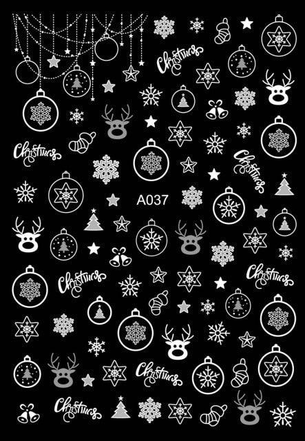 Merry Christmas Nail Art Decals Decoration Self Adhesive Nail Art Stickers Manicure Design White Snow Sticker for Nail Design Xmas Gift Nails Snowflake Nail Art Stickers Decals Christmas Nail 3D Self Adhesive Nail Stickers for Acrylic Nails Snowflake