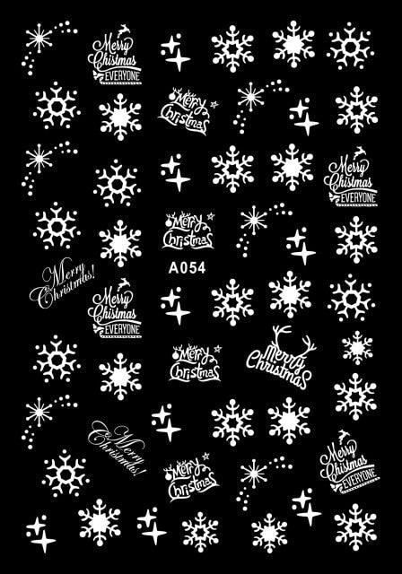 Merry Christmas Nail Art Decals Decoration Self Adhesive Nail Art Stickers Manicure Design White Snow Sticker for Nail Design Xmas Gift Nails Snowflake Nail Art Stickers Decals Christmas Nail 3D Self Adhesive Nail Stickers for Acrylic Nails Snowflake