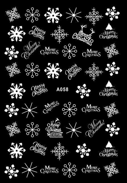 Merry Christmas Nail Art Decals Decoration Self Adhesive Nail Art Stickers Manicure Design White Snow Sticker for Nail Design Xmas Gift Nails Snowflake Nail Art Stickers Decals Christmas Nail 3D Self Adhesive Nail Stickers for Acrylic Nails Snowflake