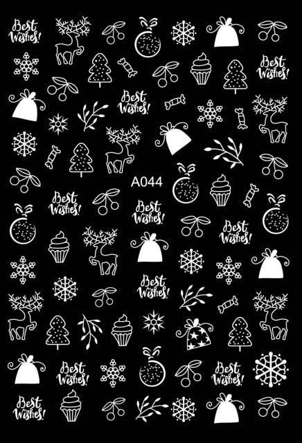 Merry Christmas Nail Art Decals Decoration Self Adhesive Nail Art Stickers Manicure Design White Snow Sticker for Nail Design Xmas Gift Nails Snowflake Nail Art Stickers Decals Christmas Nail 3D Self Adhesive Nail Stickers for Acrylic Nails Snowflake