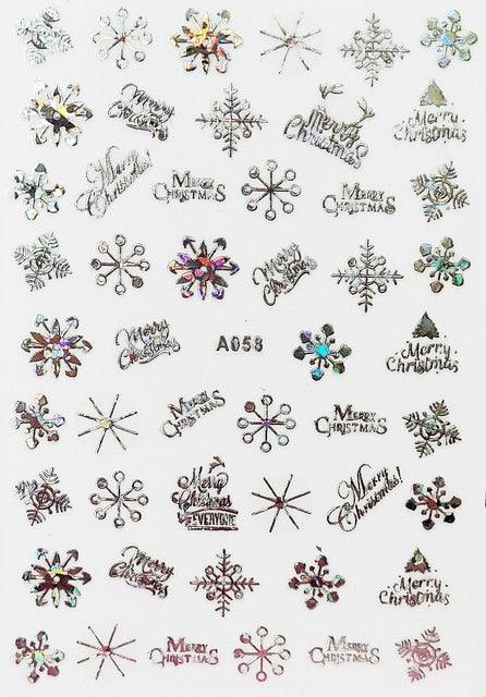 Merry Christmas Nail Art Decals Decoration Self Adhesive Nail Art Stickers Manicure Design White Snow Sticker for Nail Design Xmas Gift Nails Snowflake Nail Art Stickers Decals Christmas Nail 3D Self Adhesive Nail Stickers for Acrylic Nails Snowflake