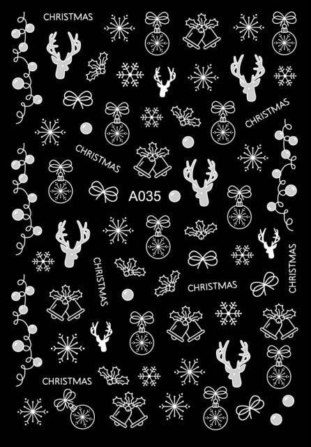 Merry Christmas Nail Art Decals Decoration Self Adhesive Nail Art Stickers Manicure Design White Snow Sticker for Nail Design Xmas Gift Nails Snowflake Nail Art Stickers Decals Christmas Nail 3D Self Adhesive Nail Stickers for Acrylic Nails Snowflake