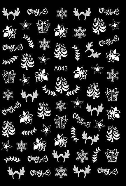 Merry Christmas Nail Art Decals Decoration Self Adhesive Nail Art Stickers Manicure Design White Snow Sticker for Nail Design Xmas Gift Nails Snowflake Nail Art Stickers Decals Christmas Nail 3D Self Adhesive Nail Stickers for Acrylic Nails Snowflake