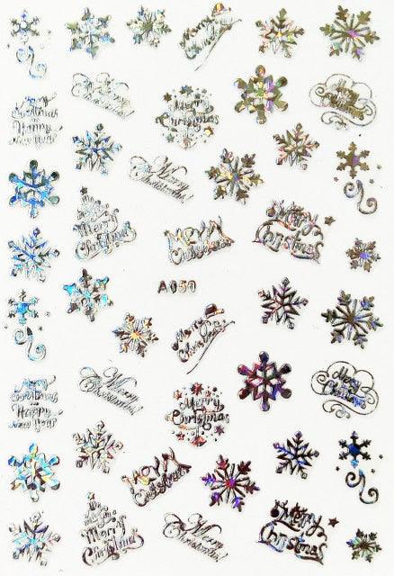 Merry Christmas Nail Art Decals Decoration Self Adhesive Nail Art Stickers Manicure Design White Snow Sticker for Nail Design Xmas Gift Nails Snowflake Nail Art Stickers Decals Christmas Nail 3D Self Adhesive Nail Stickers for Acrylic Nails Snowflake