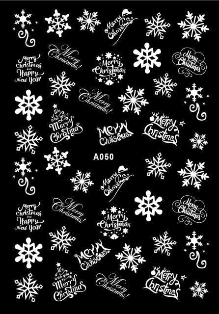 Merry Christmas Nail Art Decals Decoration Self Adhesive Nail Art Stickers Manicure Design White Snow Sticker for Nail Design Xmas Gift Nails Snowflake Nail Art Stickers Decals Christmas Nail 3D Self Adhesive Nail Stickers for Acrylic Nails Snowflake