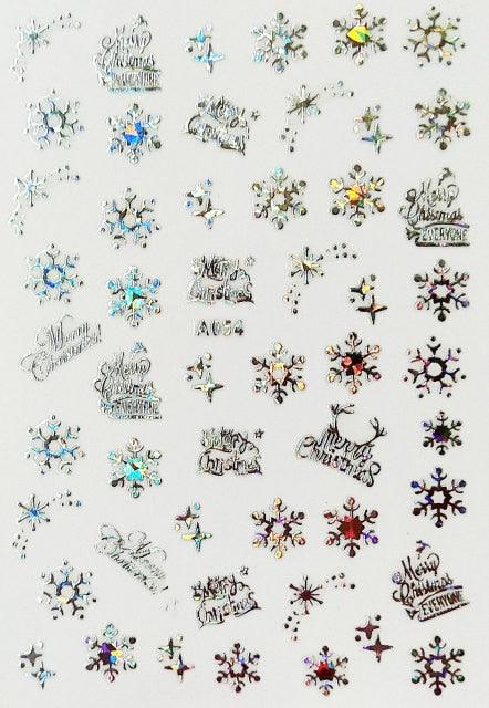 Merry Christmas Nail Art Decals Decoration Self Adhesive Nail Art Stickers Manicure Design White Snow Sticker for Nail Design Xmas Gift Nails Snowflake Nail Art Stickers Decals Christmas Nail 3D Self Adhesive Nail Stickers for Acrylic Nails Snowflake