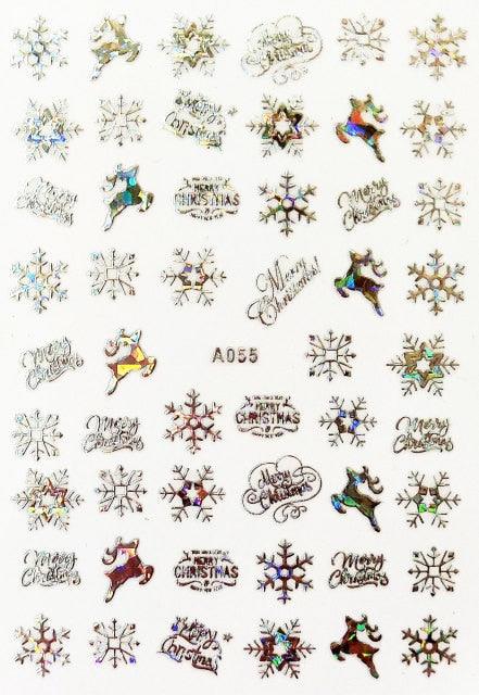 Merry Christmas Nail Art Decals Decoration Self Adhesive Nail Art Stickers Manicure Design White Snow Sticker for Nail Design Xmas Gift Nails Snowflake Nail Art Stickers Decals Christmas Nail 3D Self Adhesive Nail Stickers for Acrylic Nails Snowflake