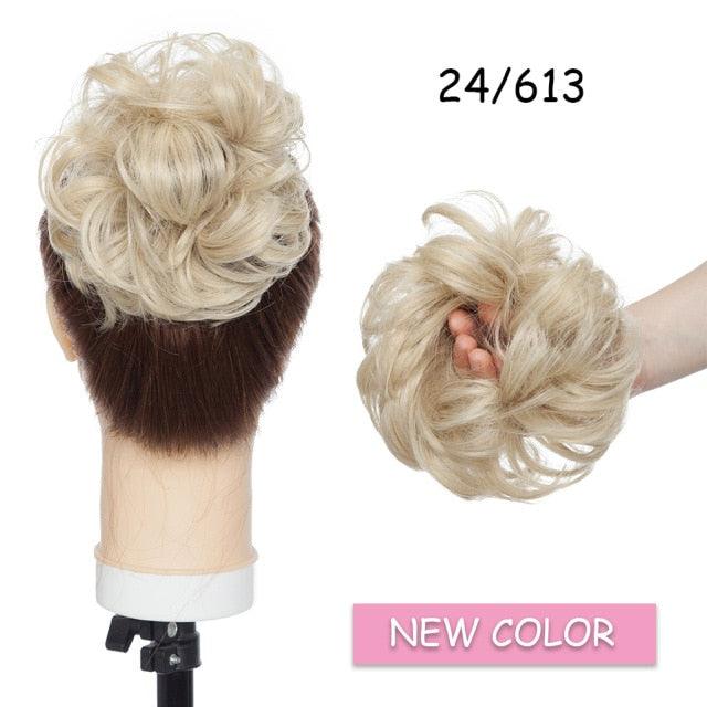 Messy Bun Scrunchy Hair Bun Fake Hair Synthetic Women Chignon Elastic Hair Band Hairpieces For Women Updo Donut Chignon Clip in Hair Extension For Volumized Hair Buns For Girls