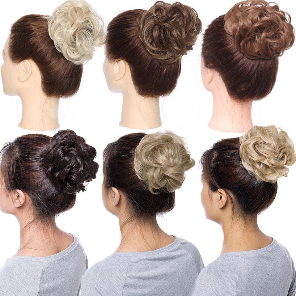 Messy Bun Scrunchy Hair Bun Fake Hair Synthetic Women Chignon Elastic Hair Band Hairpieces For Women Updo Donut Chignon Clip in Hair Extension For Volumized Hair Buns For Girls