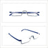 Metal Anti Blue Light Reading Glasses Men Half Frame Prescription Eyeglasses Male  Eyewear With Case For Men And Women Unisex Stylish Eyeglasses Glasses Clear Lens +1.75