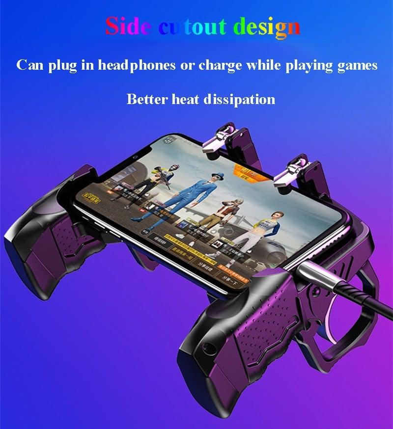 Metal Controller Joystick For Mobile Trigger Gamepad For Android Phone Shooting Game Trigger Fire Buttons Shooter Sensitive Joystick, Gamepad - STEVVEX Game - 221, 6 fingers all in one, All in one game, all in one game controller, best quality joystick, black gamepad, cap for gamepads, CAP JOYSTICK, classic games, classic joystick, compatible with mobile phone, controller for mobile, Controller For Mobile Phone, controller for pc, dual vibration, metal controller, trigger shooter gamepad - Stevvex.com