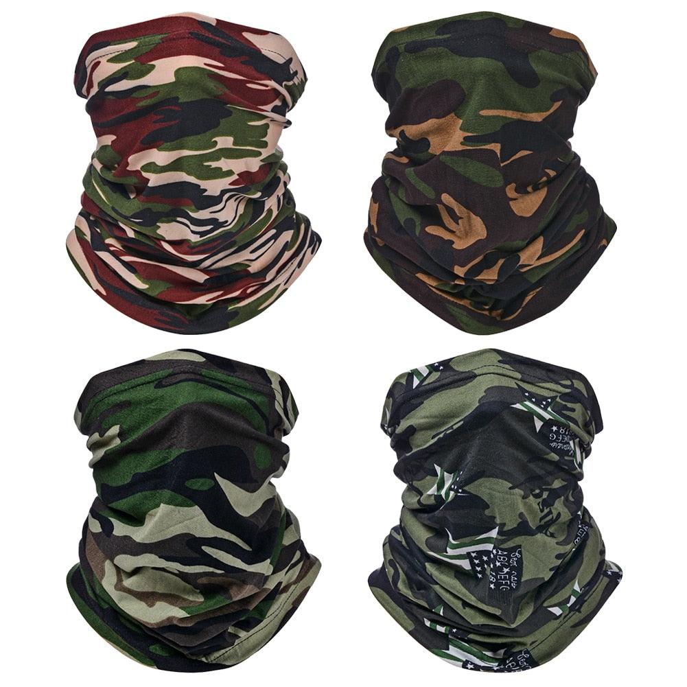 Military Tactical Bandana Summer Face Scarves Polyester Camo Anti-UV Windproof Soft Neck Gaiter Cover for Men Women Neck Gaiter Unisex Face Scarf Cover Cooling Thin Breathable Lightweight Sun Protection for Cycling Fishing Hiking Running