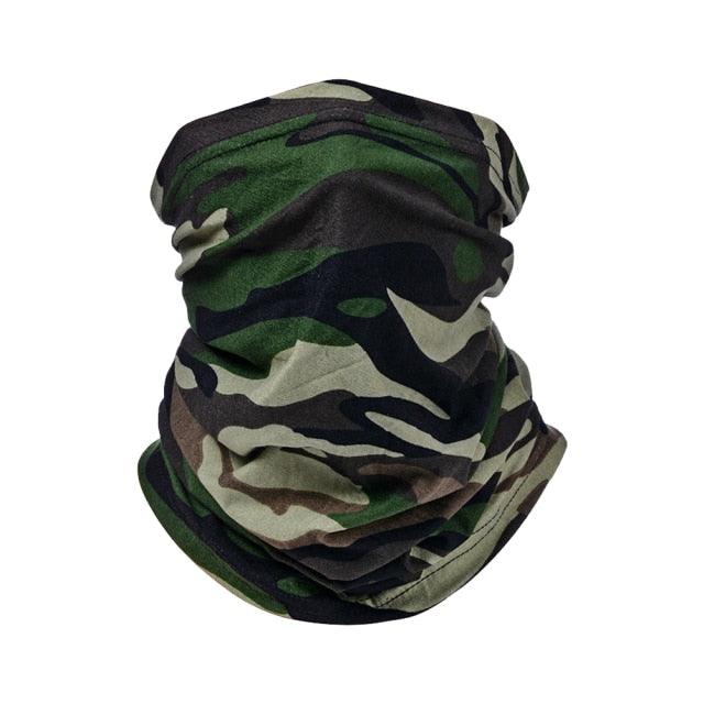 Military Tactical Bandana Summer Face Scarves Polyester Camo Anti-UV Windproof Soft Neck Gaiter Cover for Men Women Neck Gaiter Unisex Face Scarf Cover Cooling Thin Breathable Lightweight Sun Protection for Cycling Fishing Hiking Running