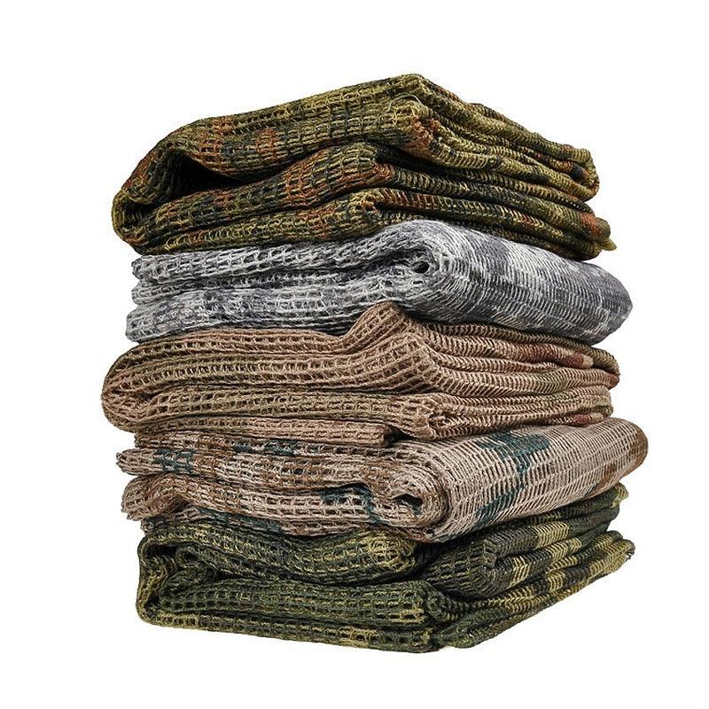 Military Tactical Scarf Camouflage Mesh Neck Scarf Keffiyeh Sniper Face Scarf Shemagh Head Wrap for Outdoor Camping Hunting Men Tactical Military Keffiyeh Net Mesh Neck Scarf Scrim Veil Shemagh Head Wrap Face Scarf Bandana Outfit Headband