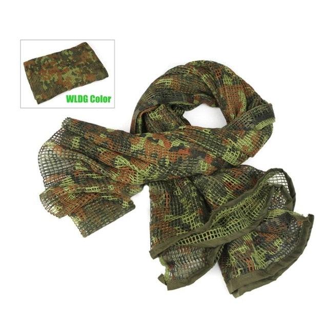 Military Tactical Scarf Camouflage Mesh Neck Scarf Keffiyeh Sniper Face Scarf Shemagh Head Wrap for Outdoor Camping Hunting Men Tactical Military Keffiyeh Net Mesh Neck Scarf Scrim Veil Shemagh Head Wrap Face Scarf Bandana Outfit Headband