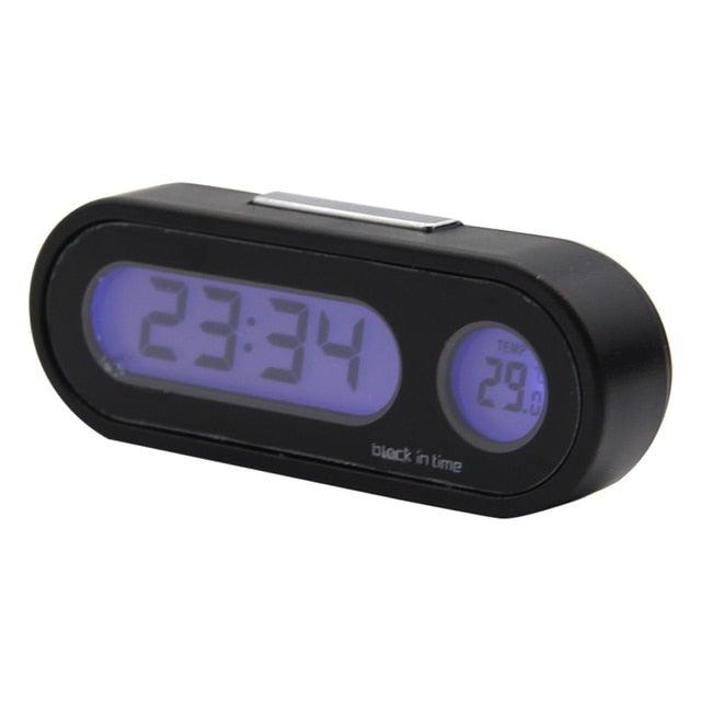 Mini Car Automobile Digital Clock Auto Watch Automotive  Digital Alarm Clock LCD Screen Easy to Set can Adhesive Digital Table Car Dashboard Desk Electronic Clock Date Time Calendar  Thermometer Hygrometer Decoration Ornament Clock In Car Car-Styling