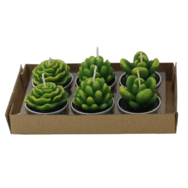 Mini Delicate Succulent Plants Candles Cactus Tea light Candles Handmade Delicate Succulent Cactus Candles Flameless Aromatherapy Candles For Birthday Party Wedding Spa Handmade Aromatherapy Candles For Birthday Party Wedding Home Decor Plant Candle