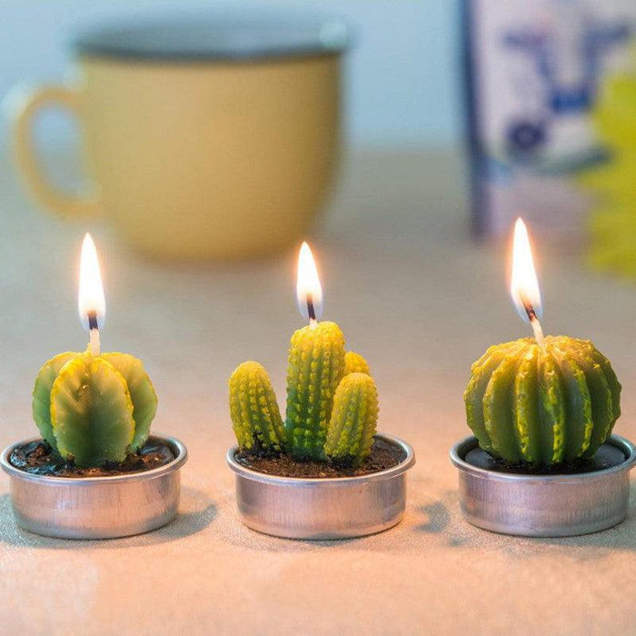 Mini Delicate Succulent Plants Candles Cactus Tea light Candles Handmade Delicate Succulent Cactus Candles Flameless Aromatherapy Candles For Birthday Party Wedding Spa Handmade Aromatherapy Candles For Birthday Party Wedding Home Decor Plant Candle