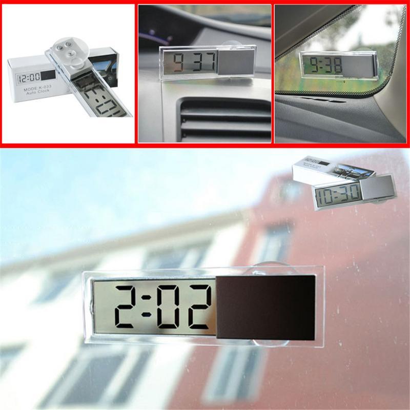 Mini Digital Car Electronic Clock High Quality Durable Digital Alarm Clock LCD Screen Easy to Set can Adhesive Digital Table Car Dashboard Desk Electronic Clock Transparent LCD Display Digital Watch With Sucker Universal Car Decor