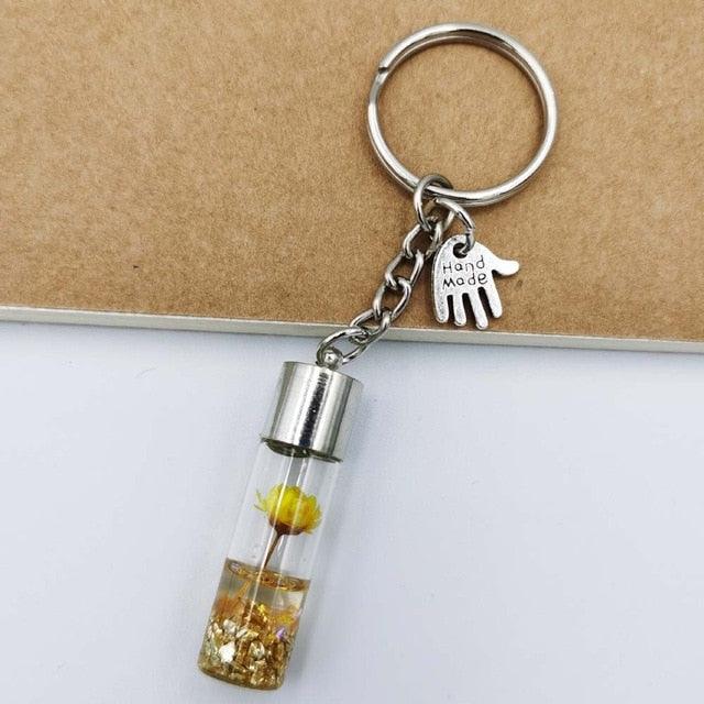 Mini Glass Bottle Drifting Bottles Keyrings Small Wishing Bottles Keychains Wishing Bottle Eternal Flower Keychain Student Pendant Backpack Car Key Pendant Couple Gift Glass Bottle Wishing Bottle Keyrings  Keychains