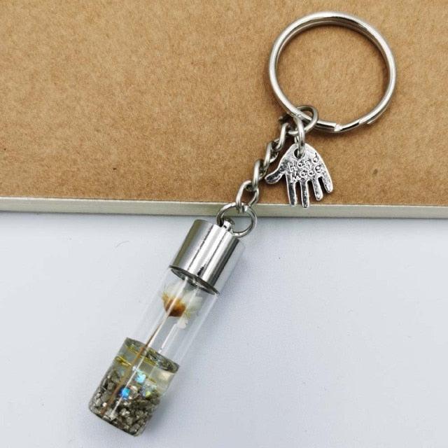 Mini Glass Bottle Drifting Bottles Keyrings Small Wishing Bottles Keychains Wishing Bottle Eternal Flower Keychain Student Pendant Backpack Car Key Pendant Couple Gift Glass Bottle Wishing Bottle Keyrings  Keychains